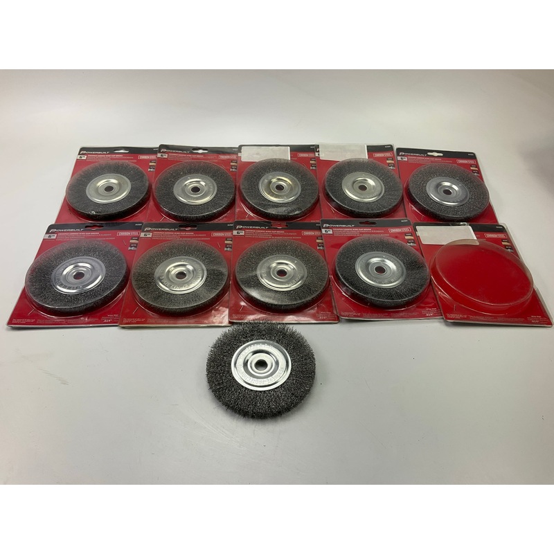 (10 Total) 6'' Crimped Coarse Wire Cup Brush,  Carbon Steel, Wire Size .014''