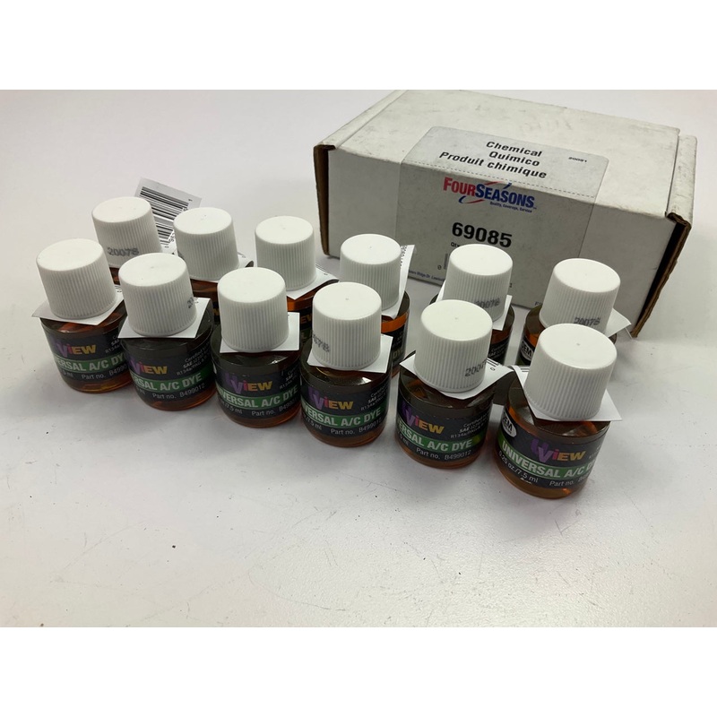 (12) U-VIEW Multi Purpose Leak Detect Dye Bottles, Part # B499012. 0.25 OZ Each.
