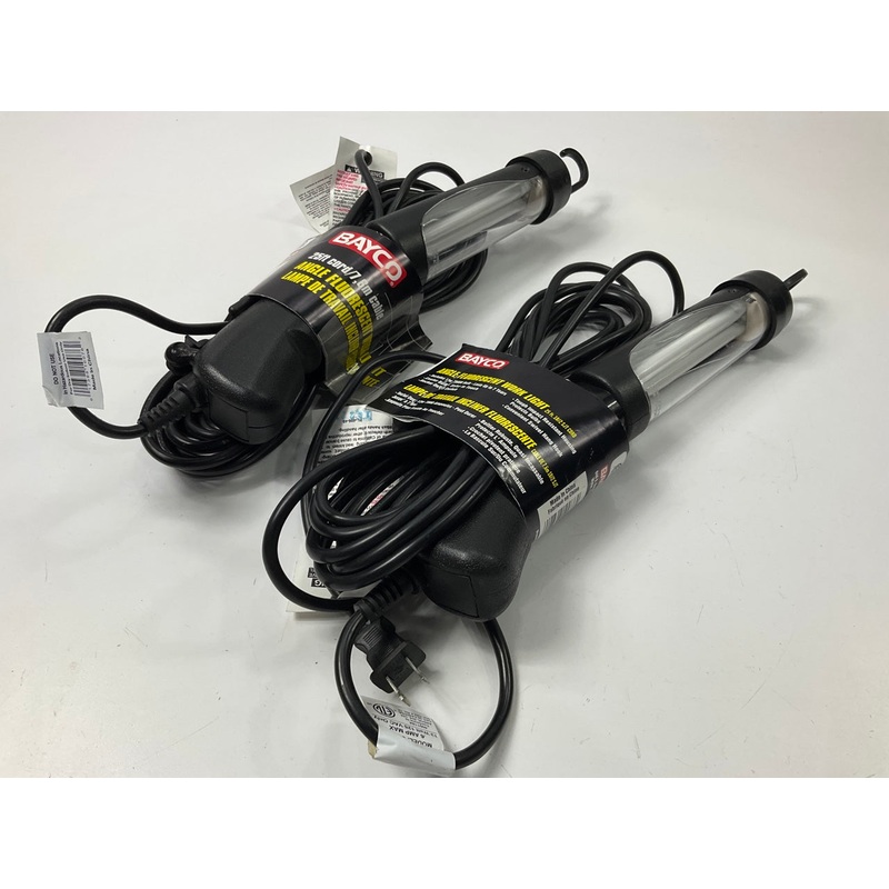 (2) Bayco SL563 Black Work Light Mechanic Lamp Fluorescent, 13 Watt - GREAT GIFT