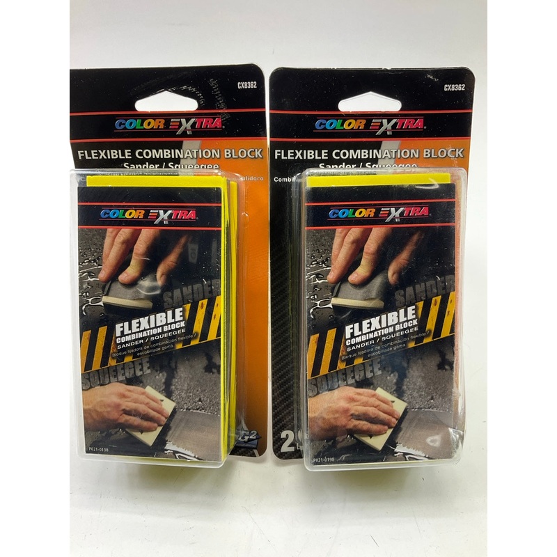 (2) Color Extra CX8362 Flexible Combination Block Sander Squeegee Sanding Blocks