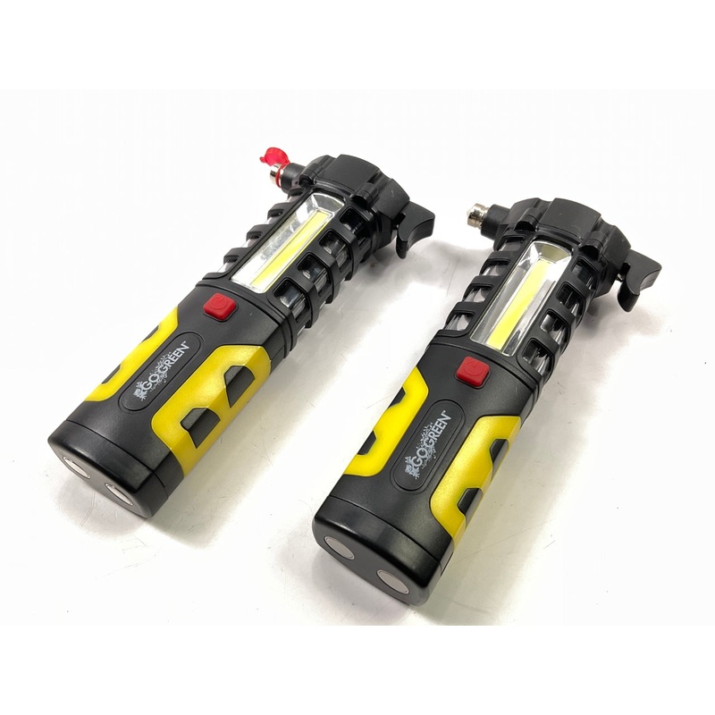 (2) Go Green GG-HOUDINI Flashlights With Seat Belt Cutter & Glass Breaker, 3 AA