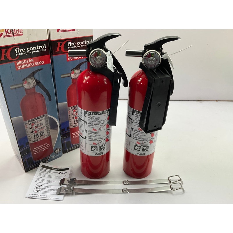 (2) Kidde 440161 Fire Extinguisher 2.5 Lbs.,bc/fc10, With Plastic Bracket