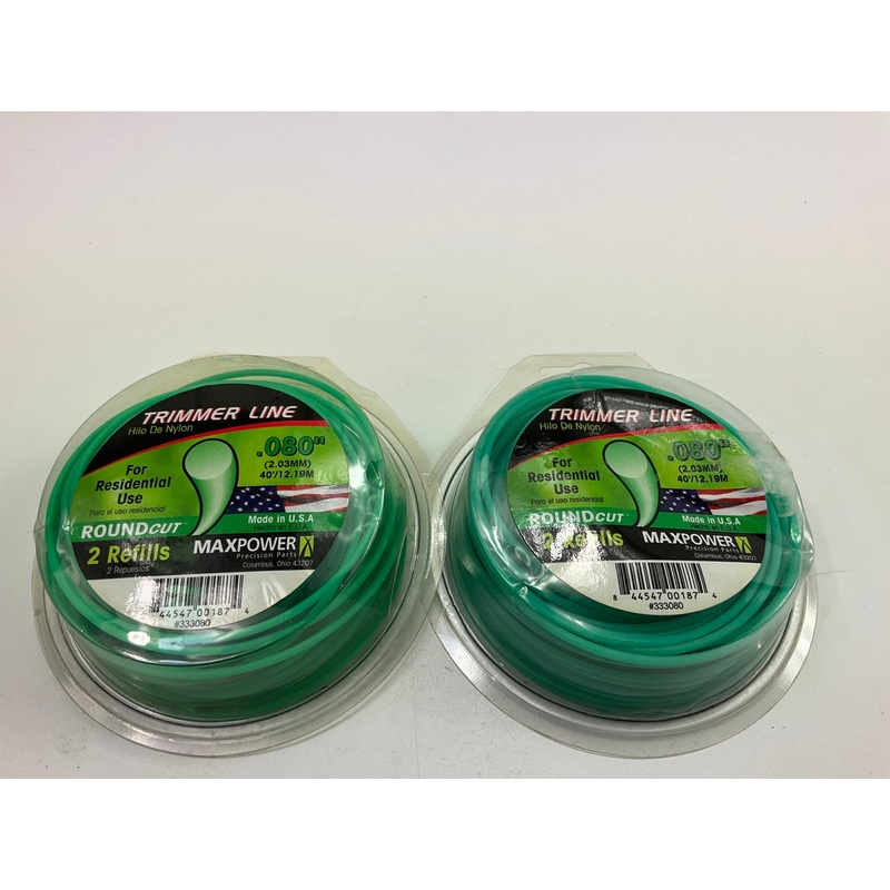 (2) Maxpower 333080 Residential Grade Round .080'' Trimmer Line 40-Foot Length