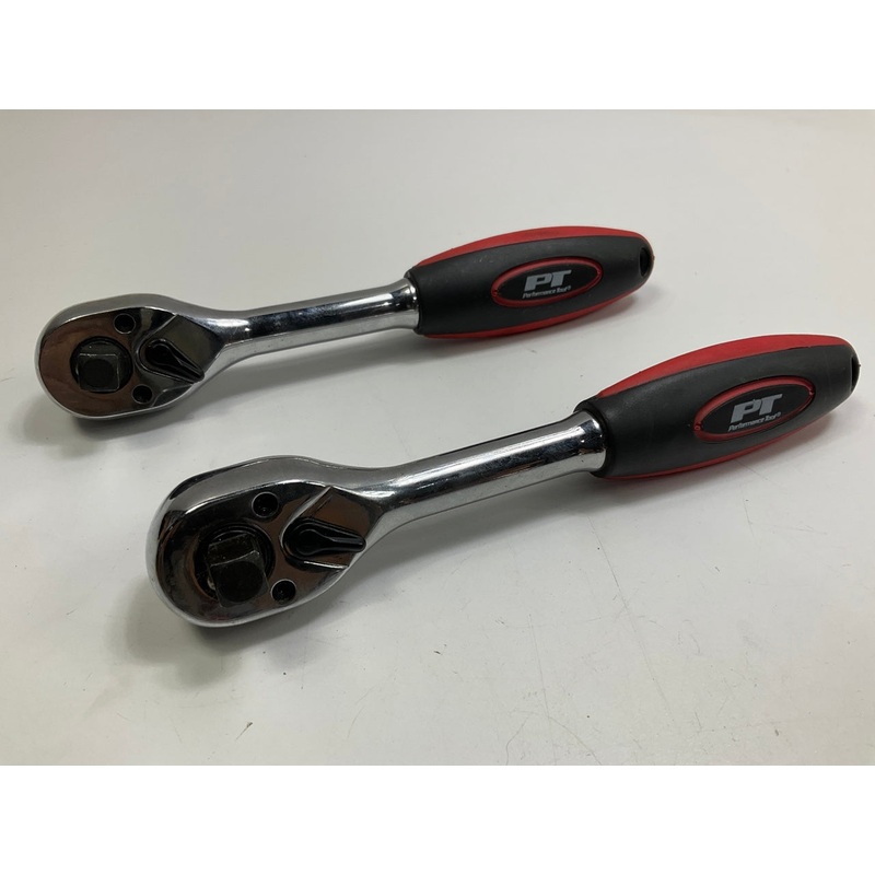 (2) Performance Tool W9112 Dual Drive Ratchet With 3/8-Inch And 1/2-Inch Heads