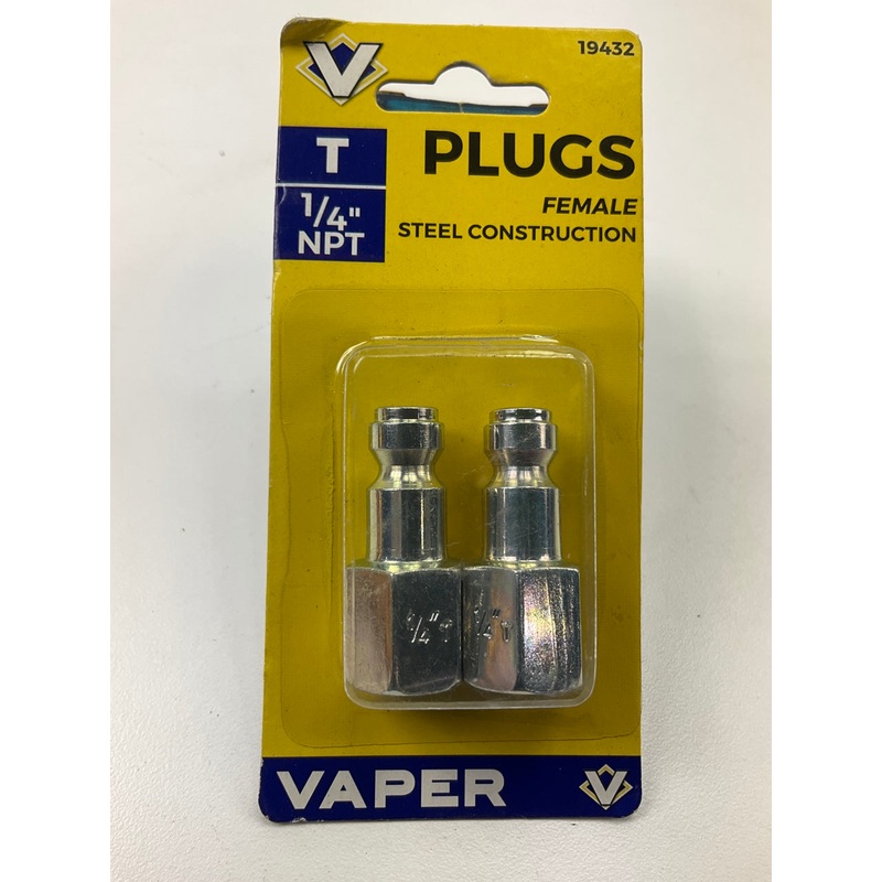 (2) Vaper 19432 1/4-Inch NPT T-Style Female Plugs