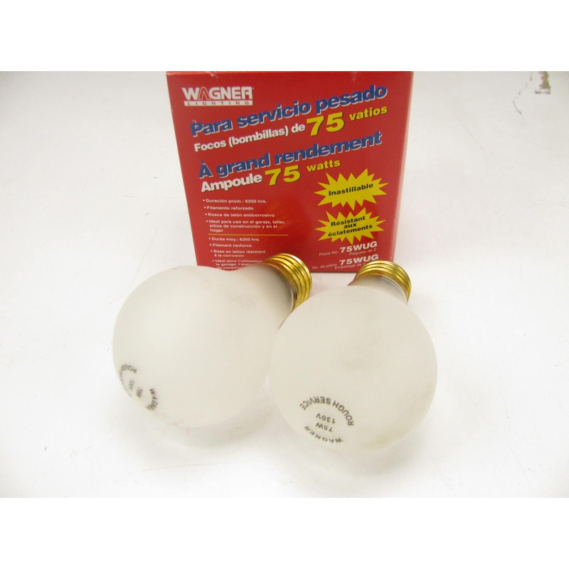 (2) Wagner 75WUG Rough Service Lamp Light Bulb - 75W