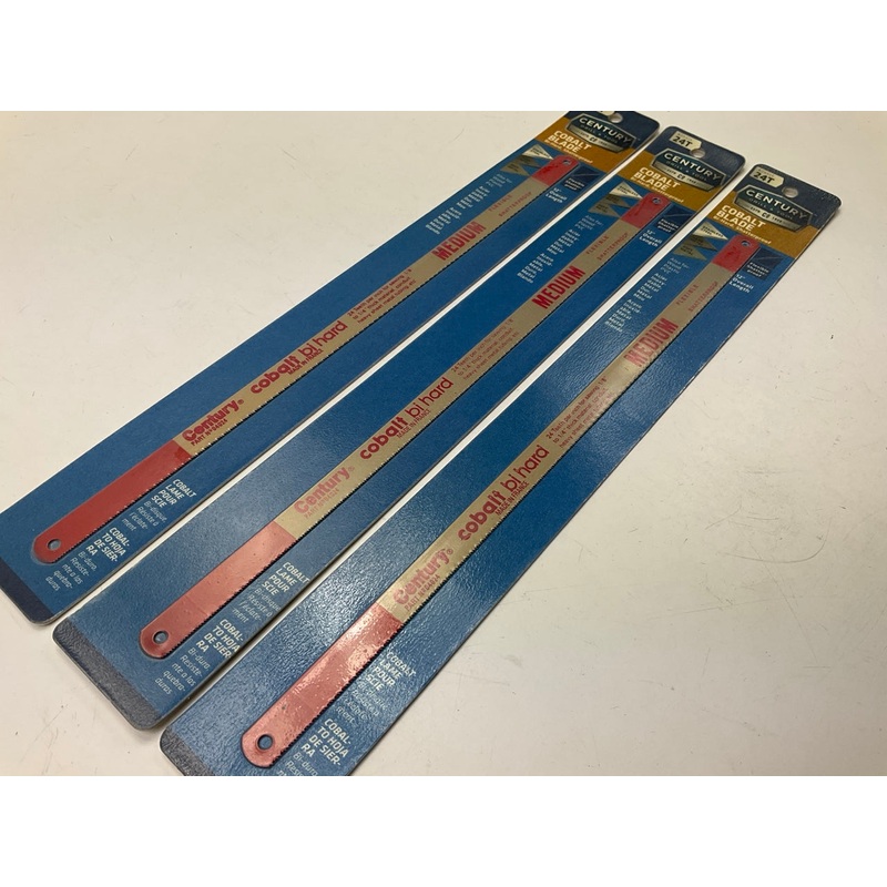 (3) Century 04424 Cobalt Bi-Hard Hacksaw Blade 12 Inch, 24 TPI