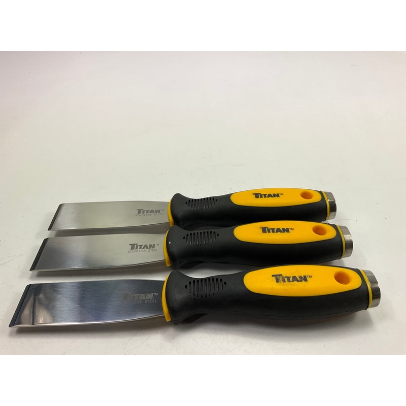 (3) Titan 11500 Stainless Steel Scraper Tool 1-1/4'' Wide Blade