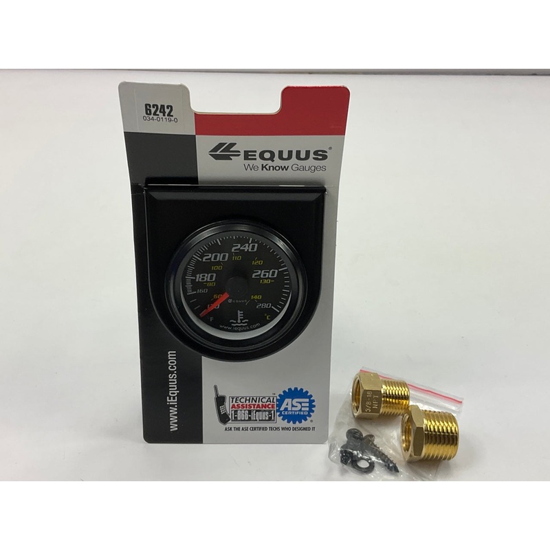 Equus 6242 2'' Mechanical Back-Lit Water Temperature Gauge, 130 - 280 Degree F