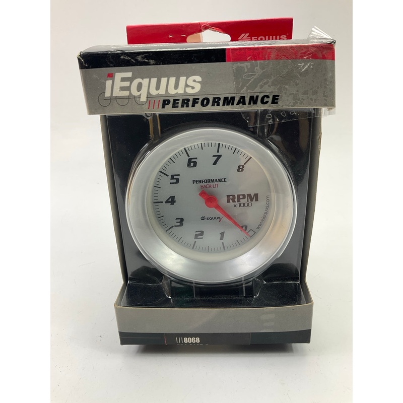 Equus 8068 3-3/8'' Tachometer Gauge (DIS), White With Aluminum Bezel
