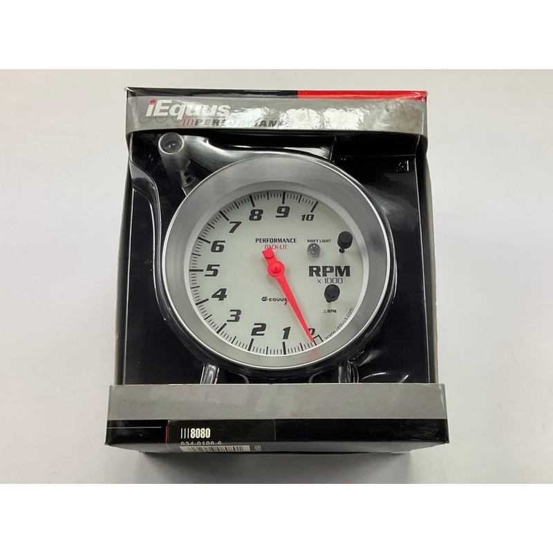 Equus 8080 5'' Tachometer Gauge With Shift Light, 0 To 10000 RPM Tach
