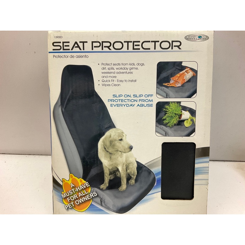 Custom 13900D Black Waterproof Front Seat Protector Seat Cover Pet Dog Mat