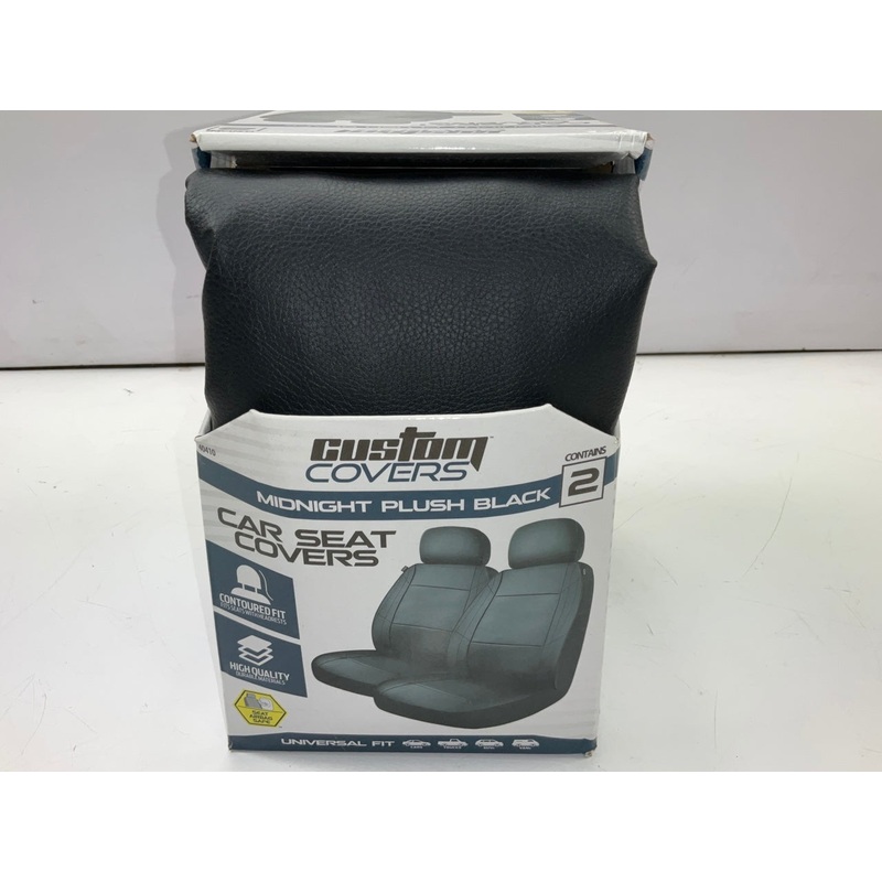 Custom 40410 Low Back Midnight Plush Black Seat Covers Set, Does 2 Seats