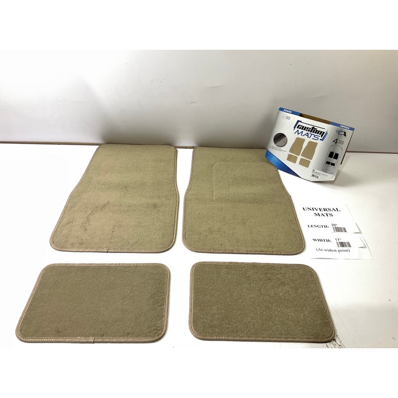 Custom Accessories 78922 4-Piece Floor Mats Carpet Set, Tan Color, 26''x17'' Front