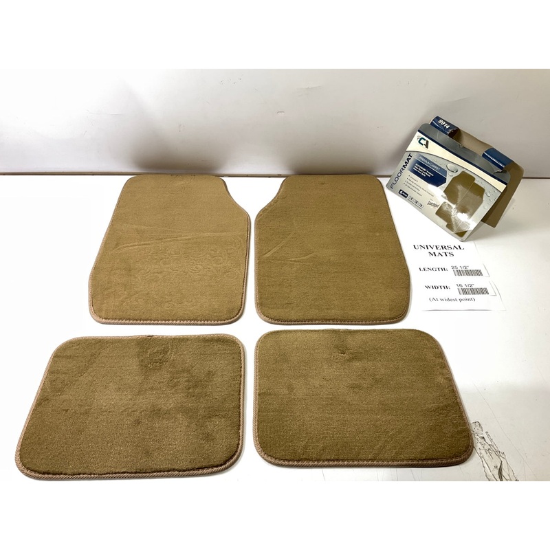 Custom Accessories 9914 - Universal Brown Anti-slip Premium Carpet Mats, 4 PC