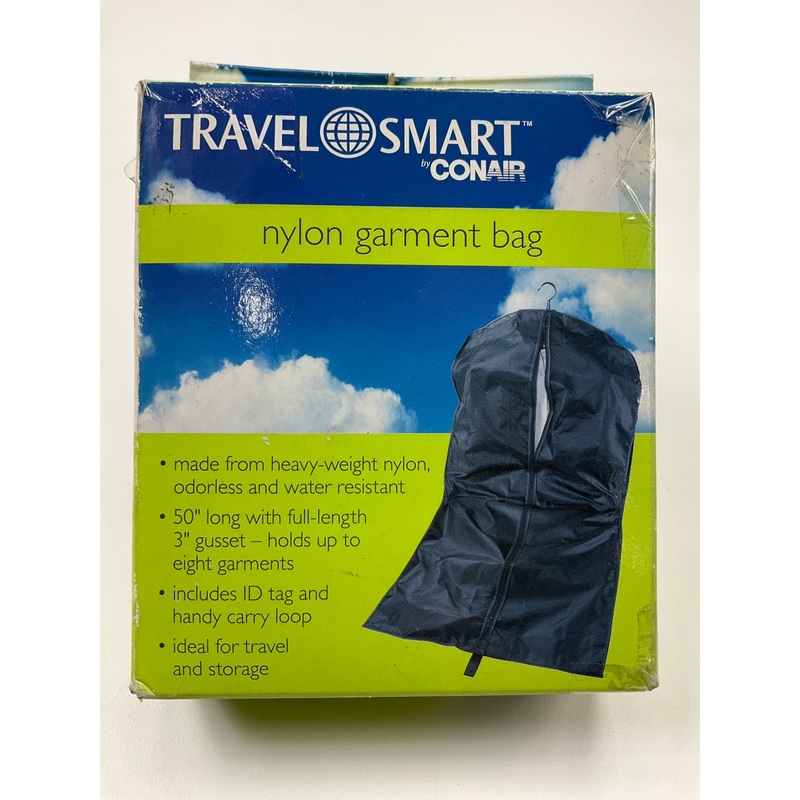 CONAIR TS48GB Travel Smart Black Nylon Garment Clothes Bag, Holds Up To 8 Pcs