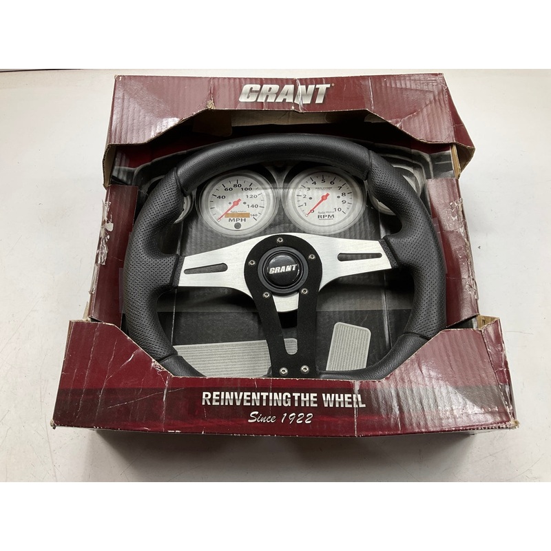 COSMETIC DAMAGE - Grant 490 D-Shaped Racing Steering Wheel 1.5'' Dish, 13.75''