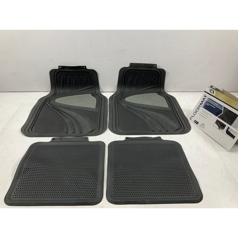 C.A. 4104 4-Piece Cut-to-fit Heavy Duty Rubber Floor Mats, All-Weather Mat Set