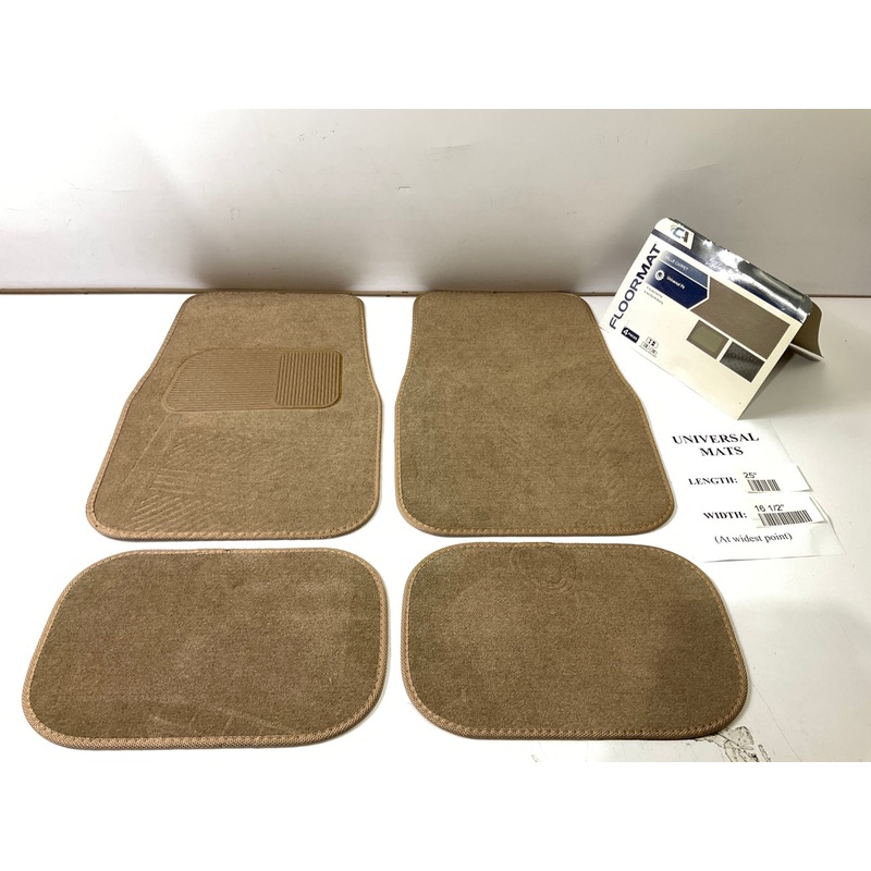 CA C624A Universal Anti-Slip Carpet Floor Mats, Beige, 28'' X 16-1/2'', 4-Piece