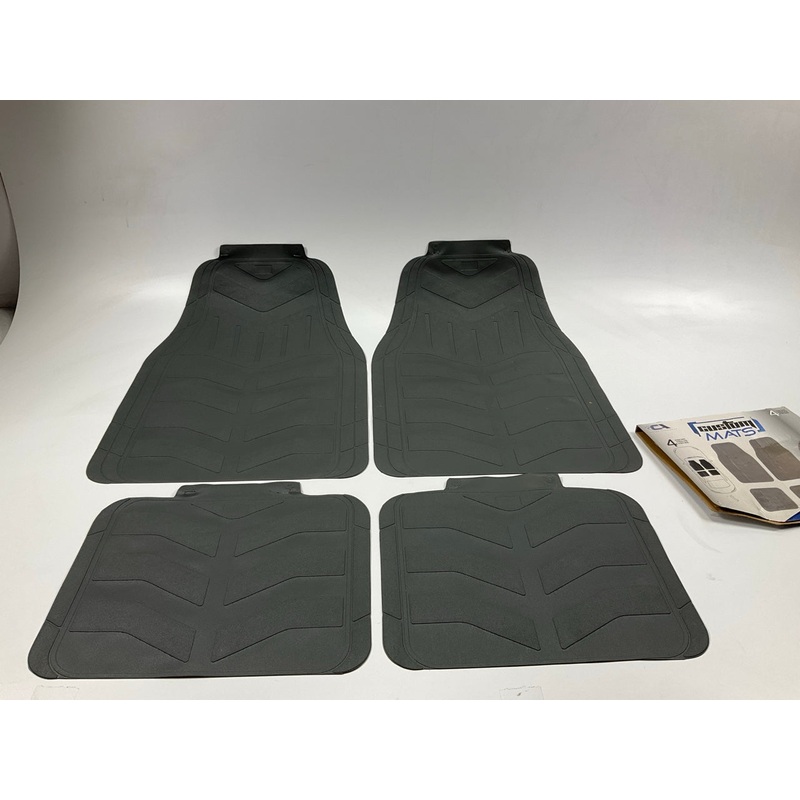 CA PB90075 Rubber Floor Mats, 4-Piece Set, Universal, Black Rubber SUV Truck Car