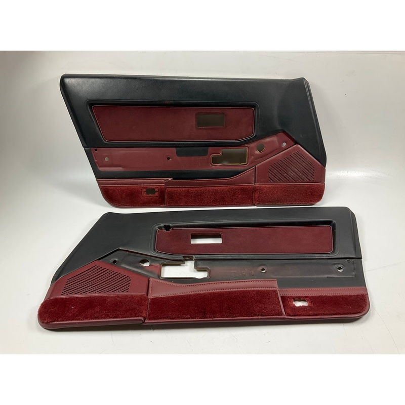 USED, PAINTED Black Over Red Interior Door Panel Cards OEM For 1984-86 300zx Z31