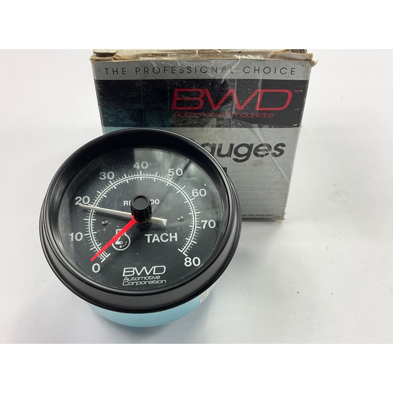 Vintage BWD GA92 DATCON Tachometer Tach Gauge, 3-3/8'' Diameter, 0-8,0000 RPM