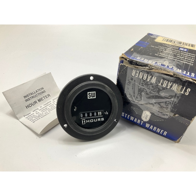 Stewart-warner SW83501 2 Screw Mount 10-50 VDC Hourmeter, 2-1/16'' Diameter