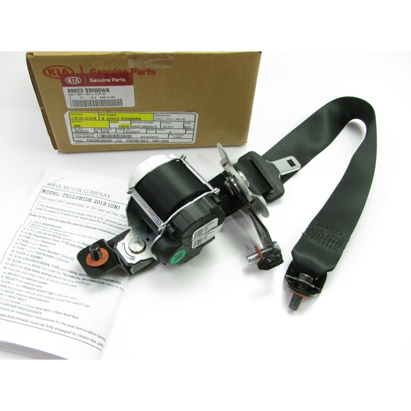 Third Row Rear Passenger Seat Belt OEM For 2020-2024 Kia Telluride 89823S9500WK