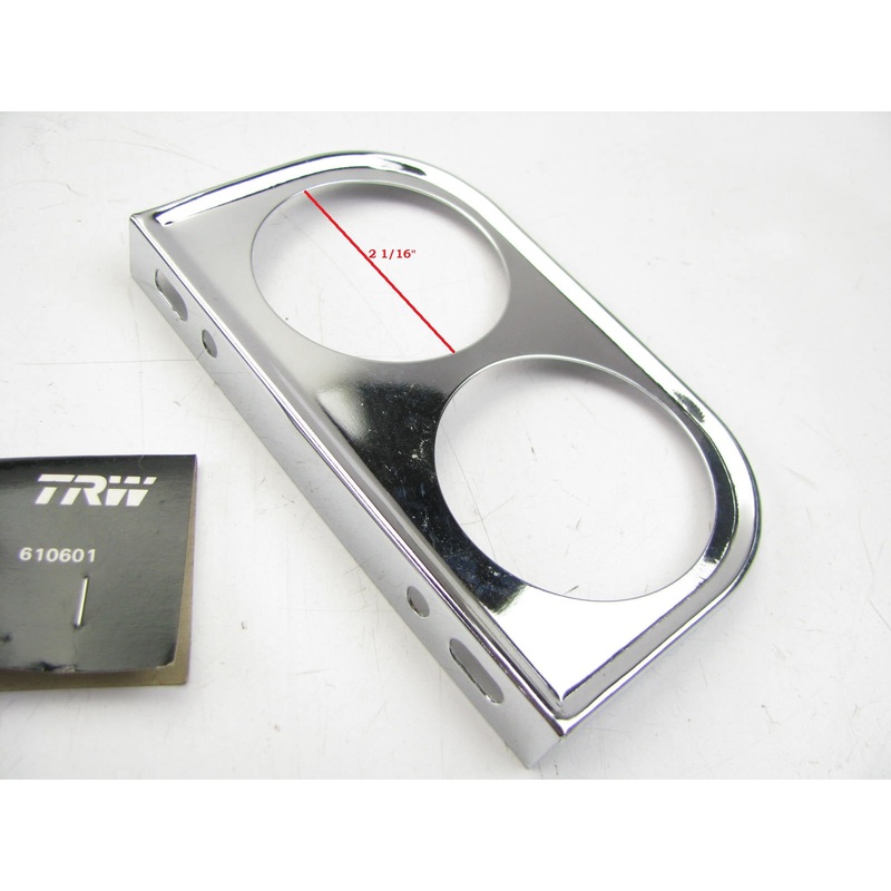 TRW 610601 Universal 2-1/16'' Double Gauge Trim Bezel Pod Under Dash Chrome