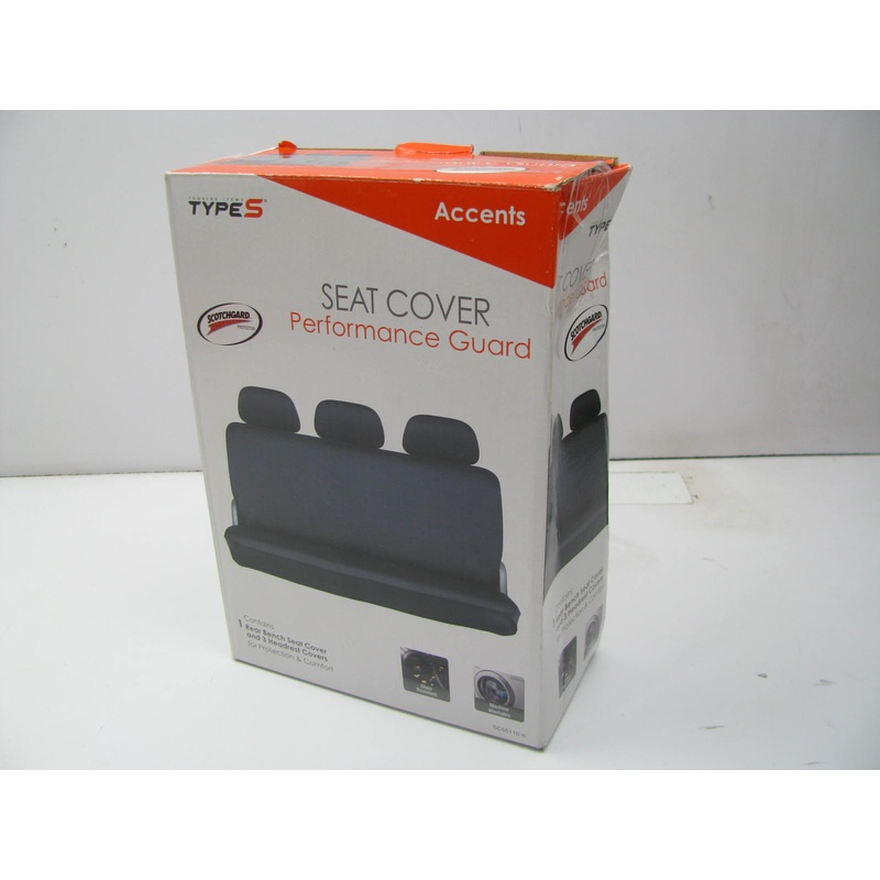 Type S SC55110-6 Type S Black Rear Bench Seat Cover With 3 Head Rest Covers