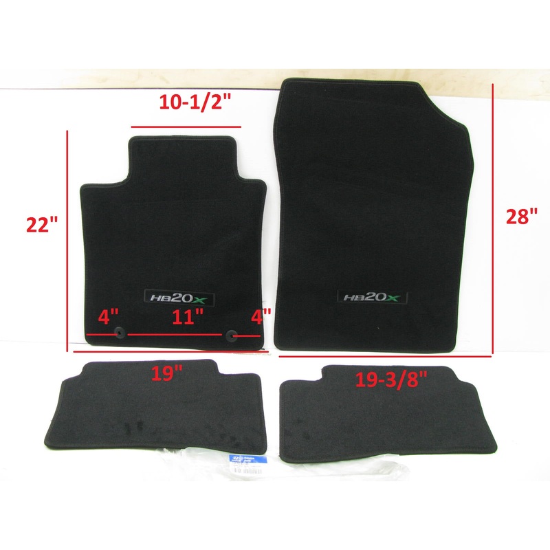 UNIVERSAL 4 Piece Black Floor Mat Set OEM For Hyundai 1SF14AC100 SEE DIMENSIONS