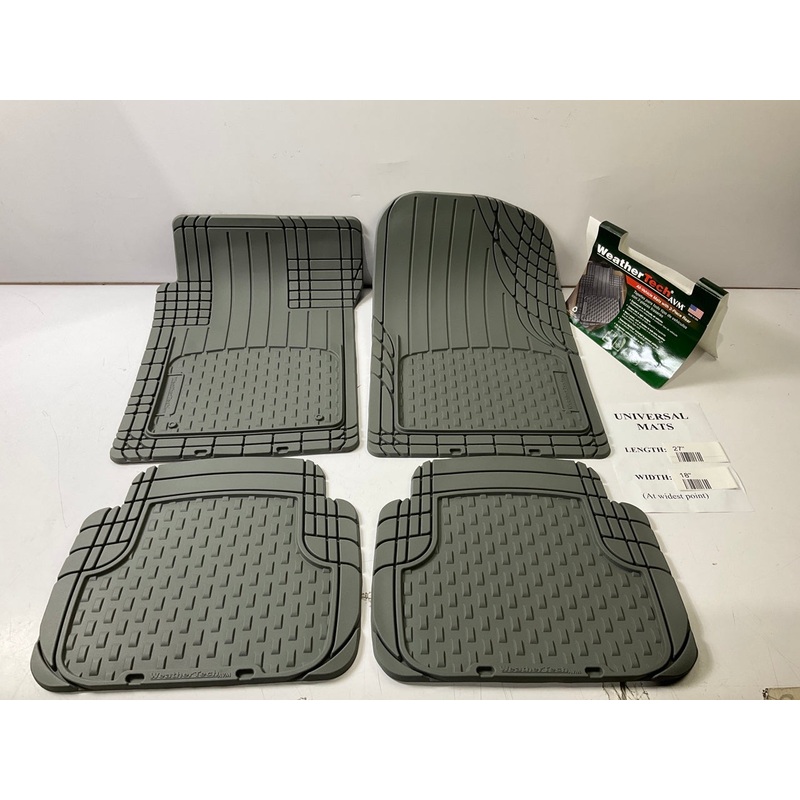UNIVERSAL FIT - 11AVMSG Trim-To-Fit GRAY Rubber Floor Liner Mats 4-Piece