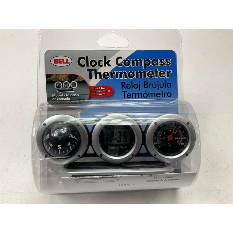 Bell 29015-8 Combo Clock, Compass And Thermometer