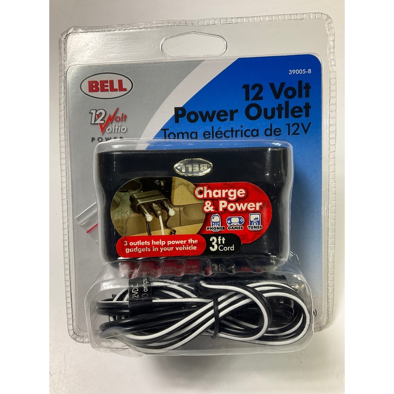 Bell 39005-8  12V Accessory Lighter Plug Direct Adapter Splitter 1 Into 3 Plugs