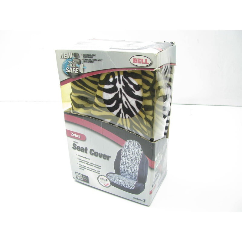Bell 56722-8 Black & White Zebra Universal Front Bucket Seat Cover