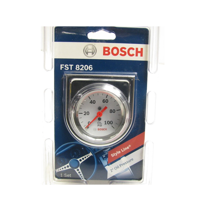 Bosch FST8206 Style Line 2'' Mechanical Oil Pressure Gauge (White Face)