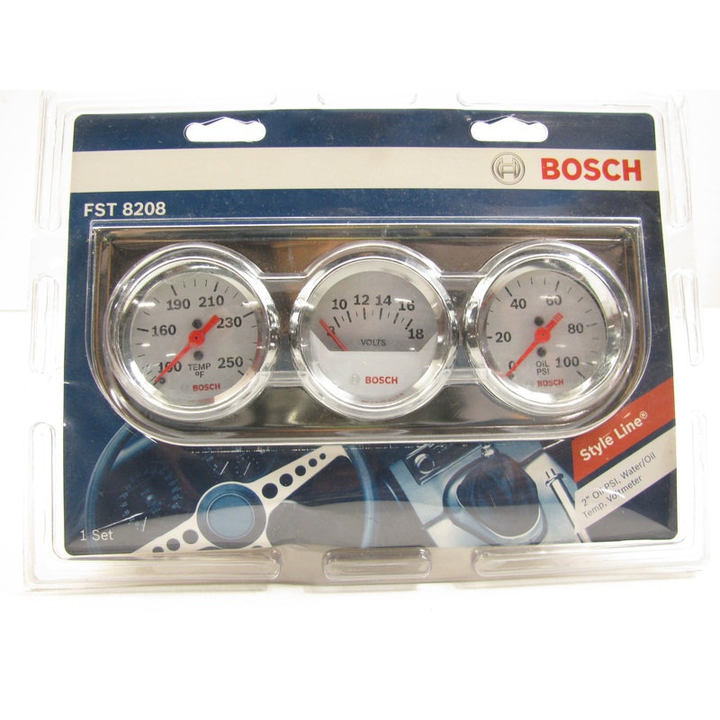 Bosch FST8208 2'' Mechanical Oil Pressure, Oil Temp, Voltmeter Gauge Kit