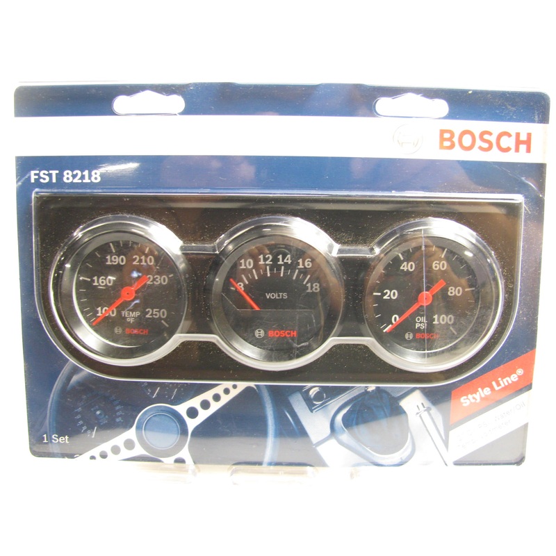 Bosch FST8218 Triple Gauge Set 2'' Mechanical: Water Temp, Volts, Oil Pressure