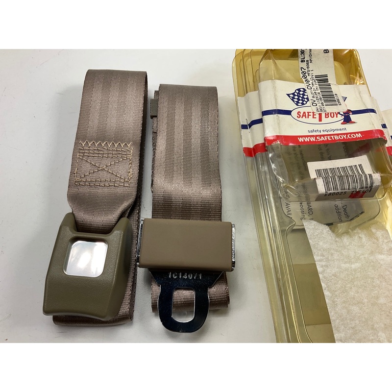 SAFE-T-BOY STBSB2LSTN 2-Point Lap Seat Belt With Buckle, TAN, Rat Hot Rod