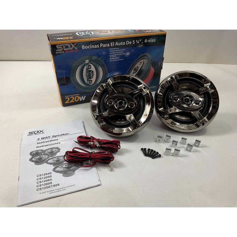 SDX Pro Audio CS12050 5.25'' 4-way Full Range Car Speakers, PAIR