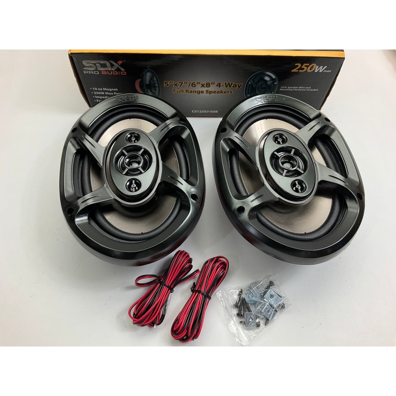 SDX Pro Audio CS12507/608  5''x7''/ 6''x8'' Openings 4-way Full Range Car Speakers