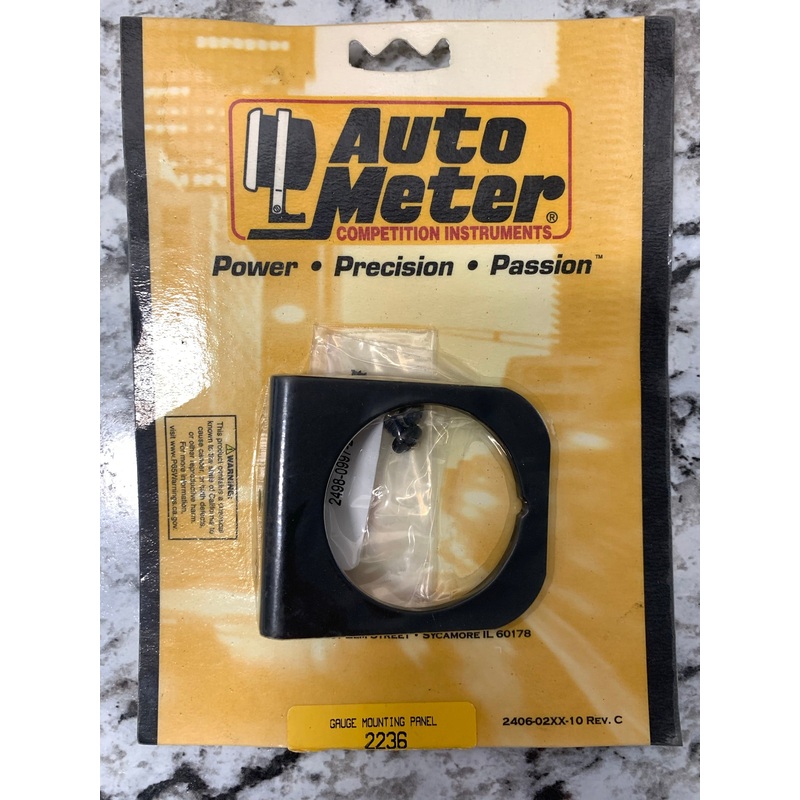 Autometer 2236 Gauge Mounting Panel Bezel, Single, 2-1/16'', Black, Aluminum