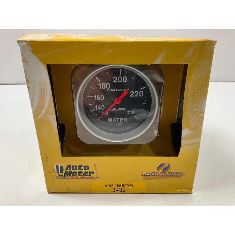 AutoMeter 3432 Sport-Comp Water Temp Gauge, 2-5/8 In., Mechanical,  120-240 F