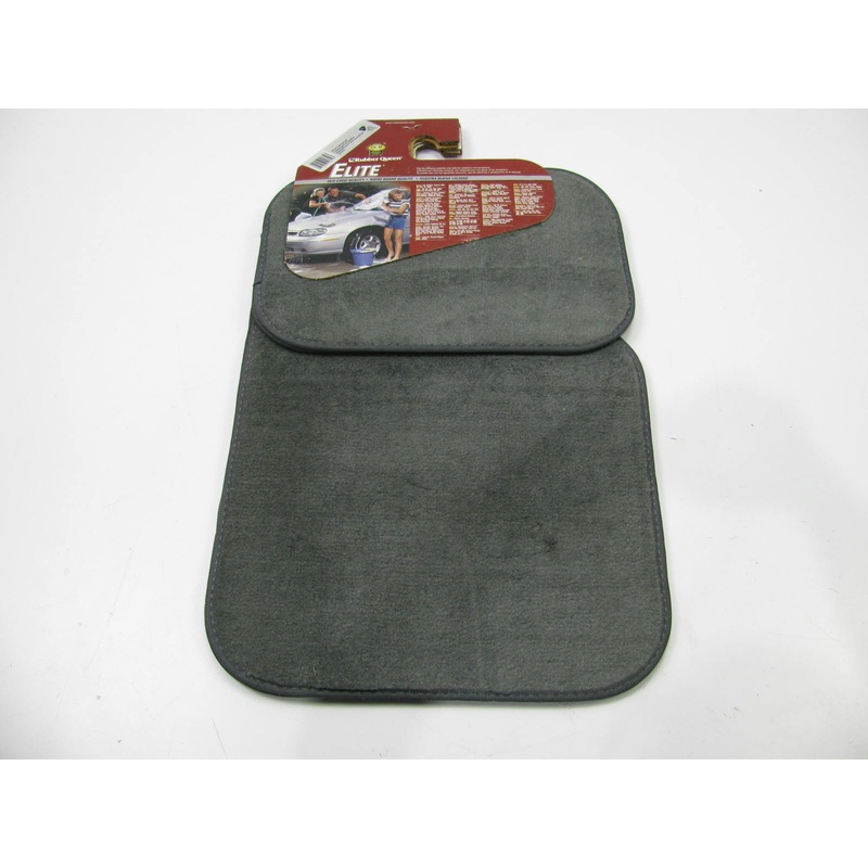 Rubber Queen 1081 Gray Universal Floor Mats With Heel Pad - 4 Pieces