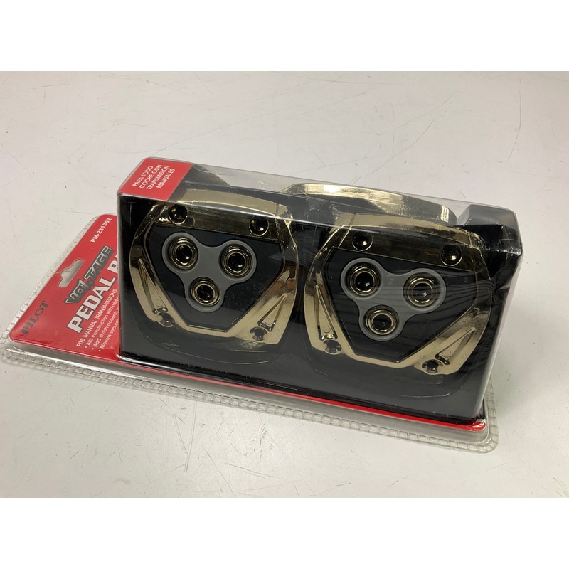 Pilot PM-2313S2 Universal Manual Transmission Pedal Pads, Black & Gold