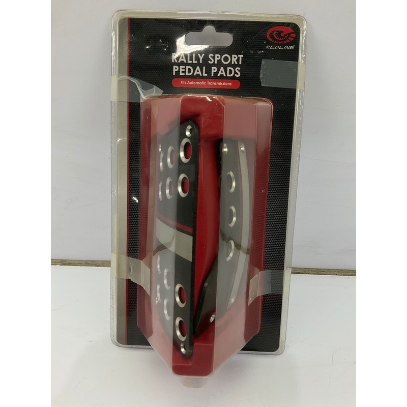 Pilot PM2387 Redline Aluminum Automatic Pedal Pad Set, Red & White Stripe