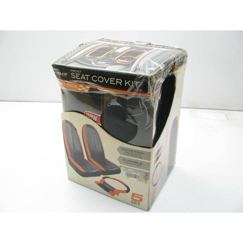 Pilot SC-306N Seat Cover Sport Synthetic Leather Kit, Orange, 5 PC