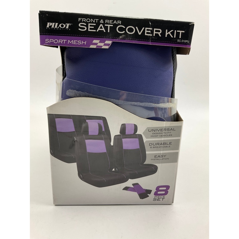 Pilot SC-310PU Sport Mesh Black/Purple Seat Cover Kit - 8 Piece