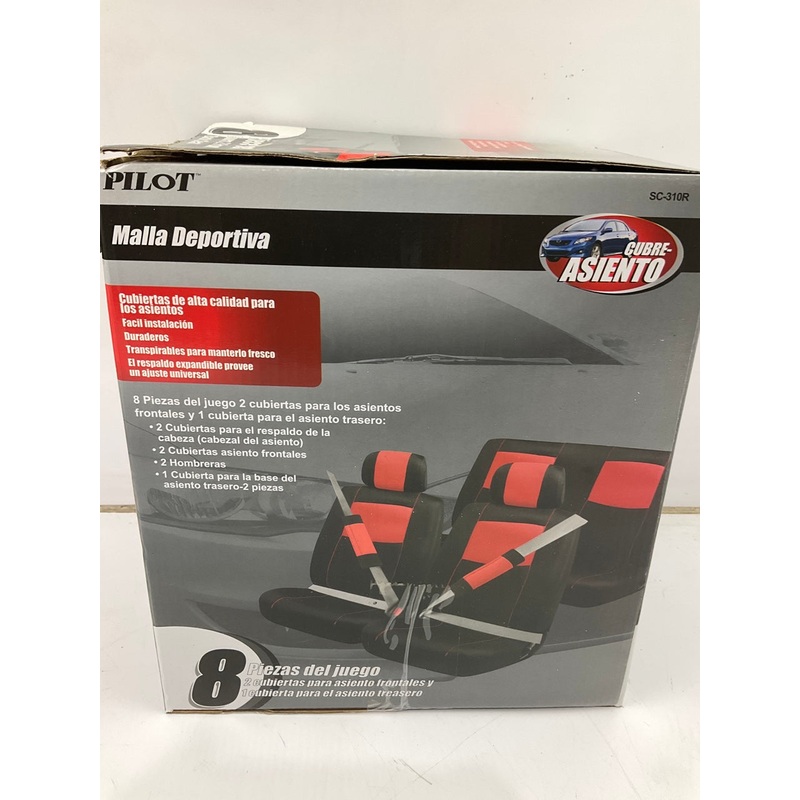 Pilot SC-310R Sport Mesh Black / Red Seat Cover Combo Kit, 8 Piece
