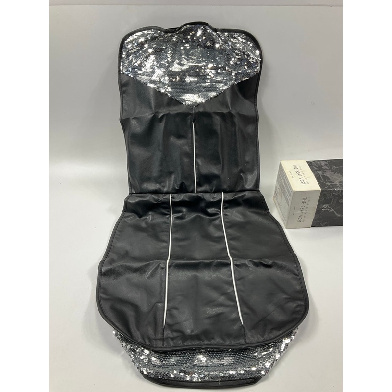 Pilot SC-568 Low Back/ High Back Seat Cover, Black Leather & Sequins